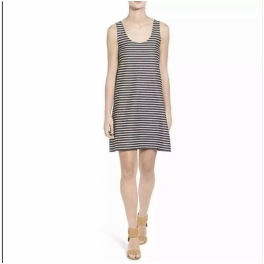 Madewell Effortless Navy and White Striped Tank Dress Casual Mini Style F2249 XS